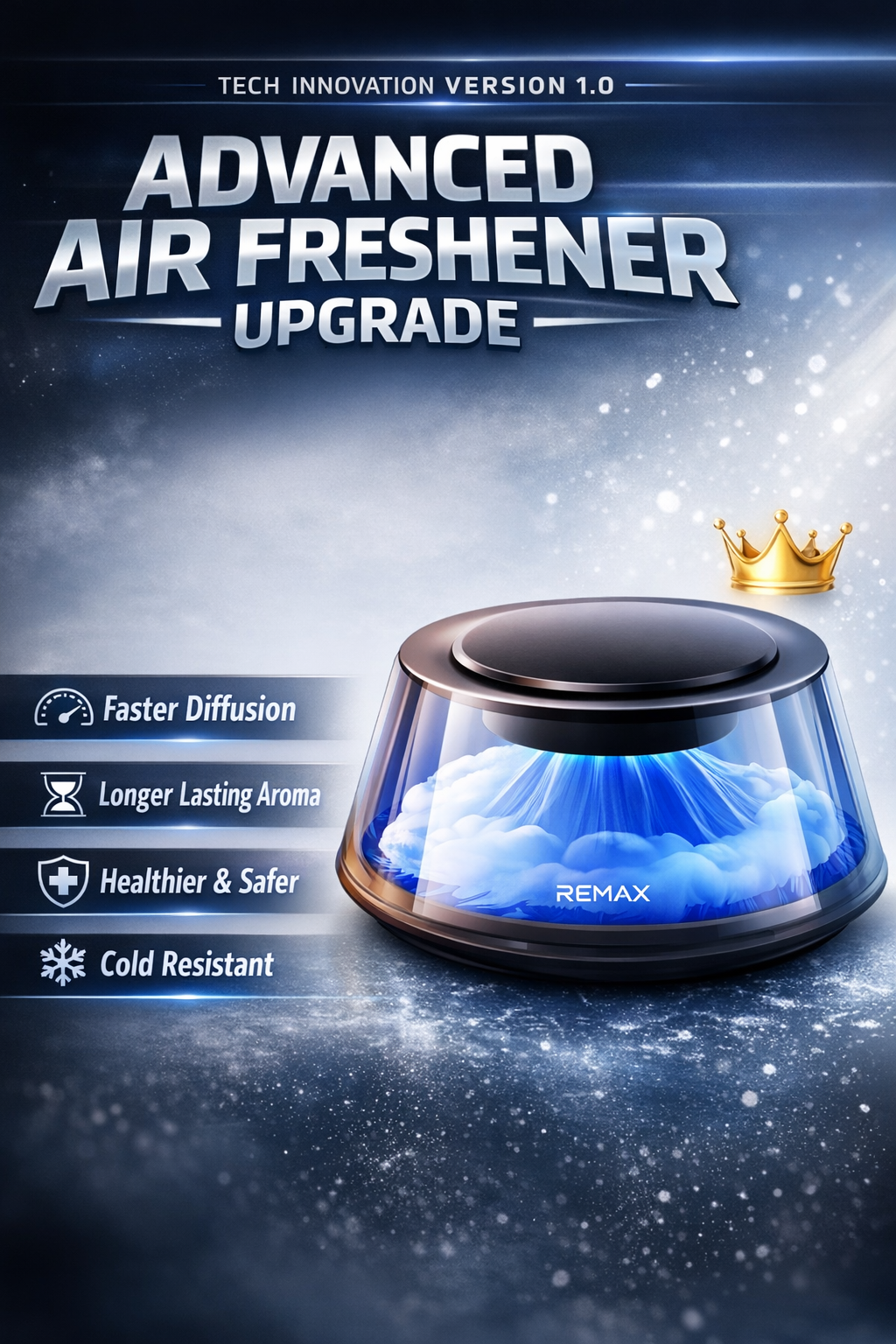 Intelligent Car Air Diffuser · Dual Mist · Auto Start/Stop · Ambient Light