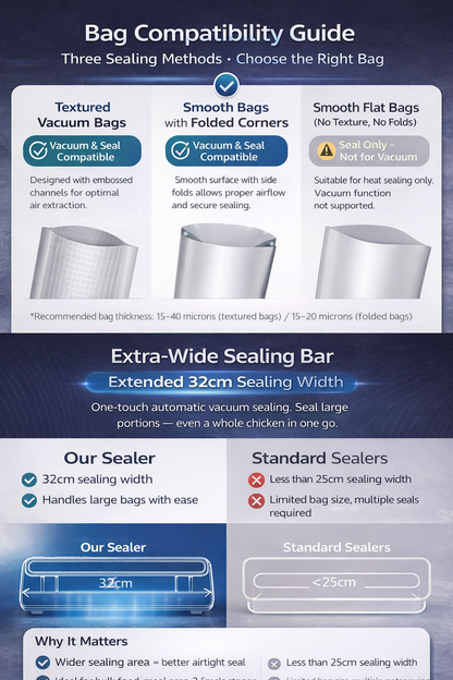 Automatic Vacuum Sealer Machine with Built-in Bag Roll | Dry & Moist Food Sealing