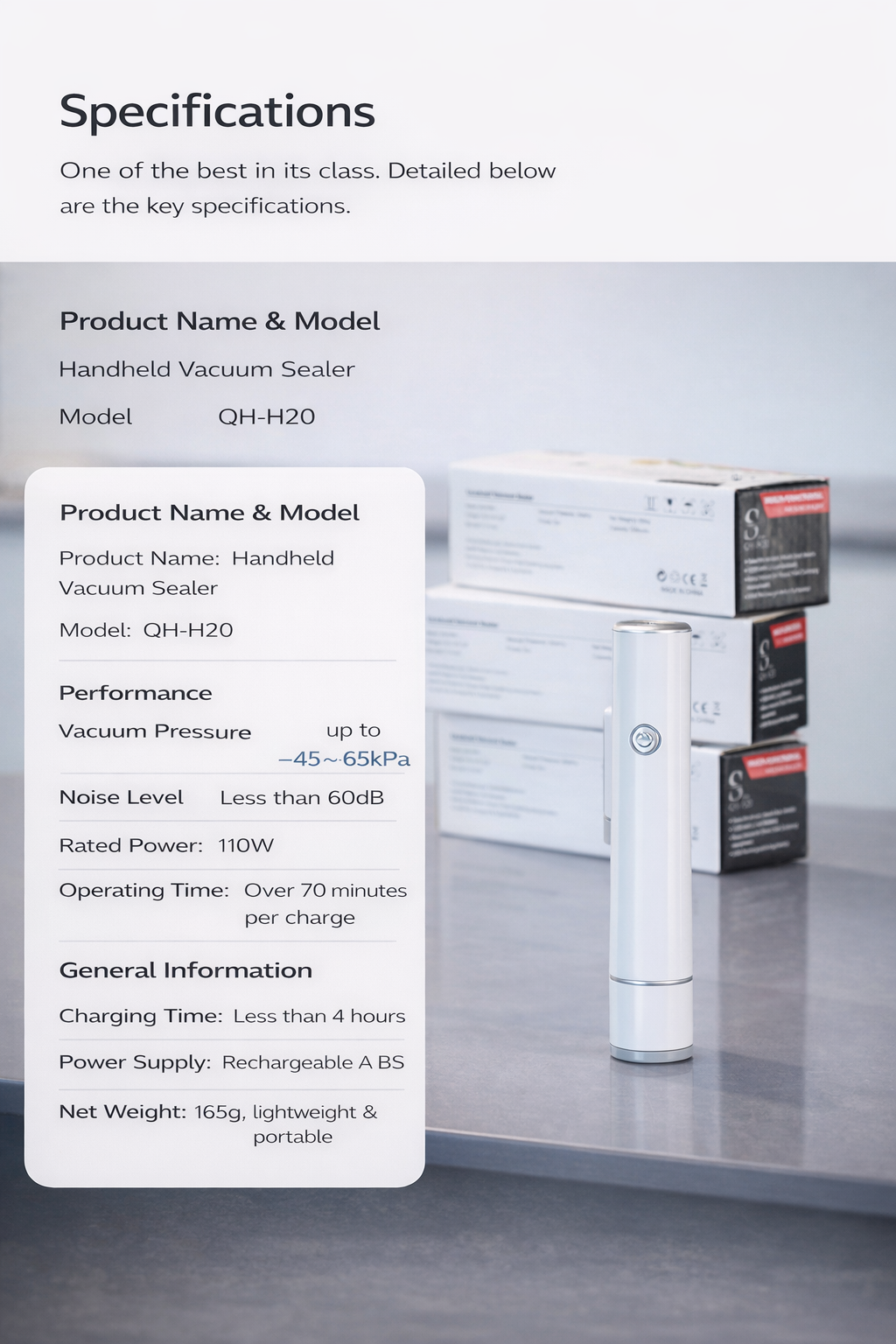 Handheld Vacuum Sealer for Food Storage – Automatic Vacuum Pump, Dry & Moist Foods, Reusable Bags Compatible