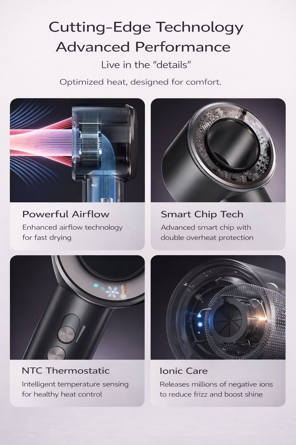 Professional High-Speed Ionic Hair Dryer with Brushless Motor