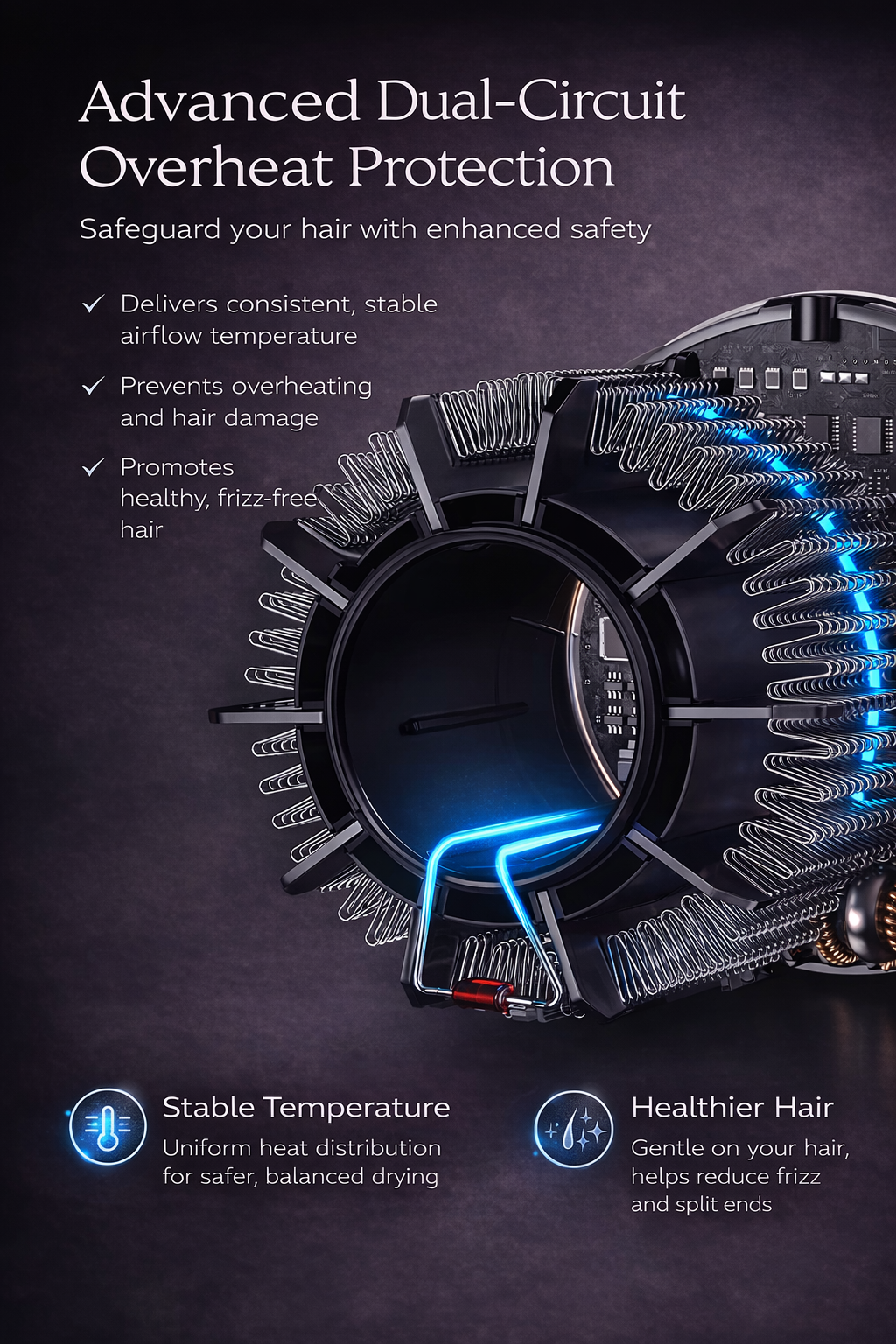 Professional High-Speed Ionic Hair Dryer with Brushless Motor