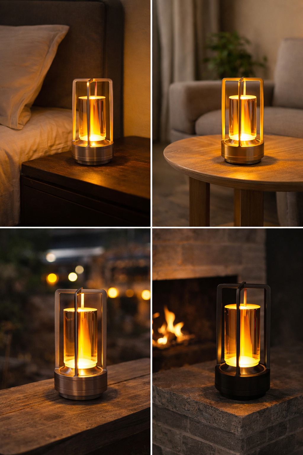 All-Aluminum Touch Control LED Ambient Table Lamp Rechargeable • USB Powered • Bedside & Dining Table Light