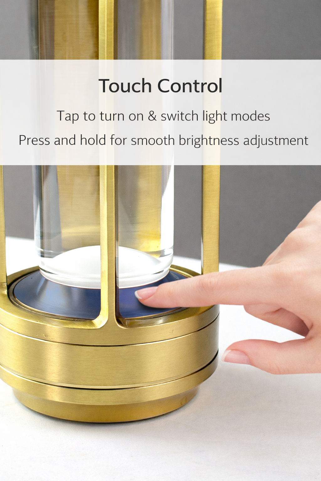 All-Aluminum Touch Control LED Ambient Table Lamp Rechargeable • USB Powered • Bedside & Dining Table Light