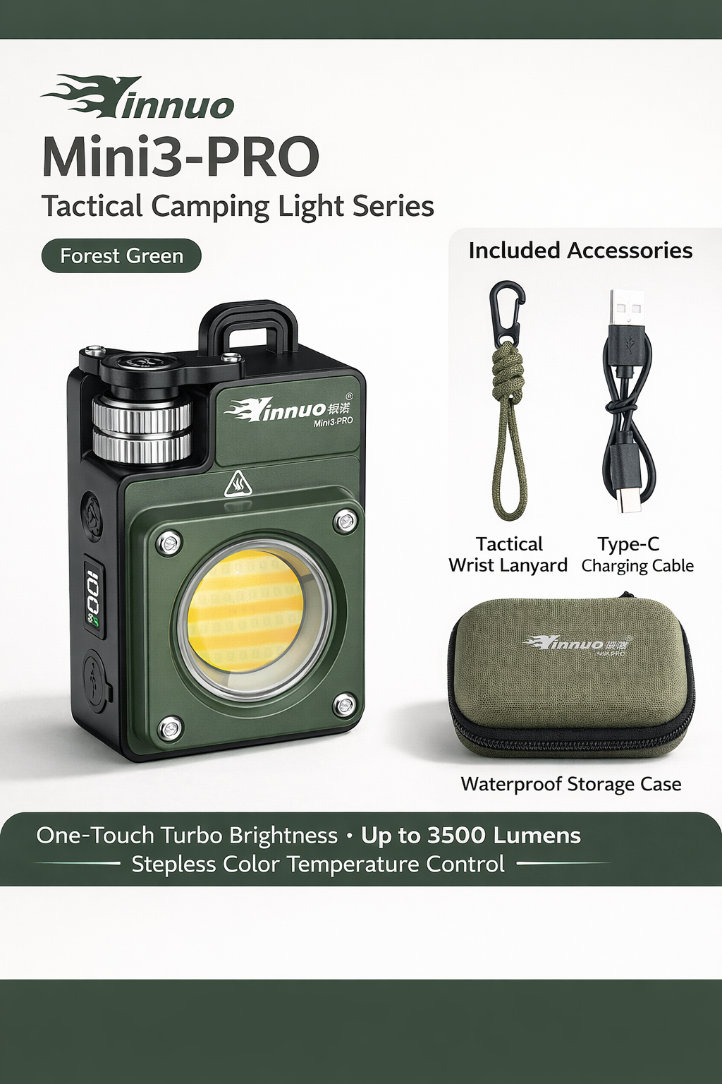 Mini3-PRO Tactical Camp Light – Ultra-Bright 3500LM, Long-Lasting Outdoor Lantern
