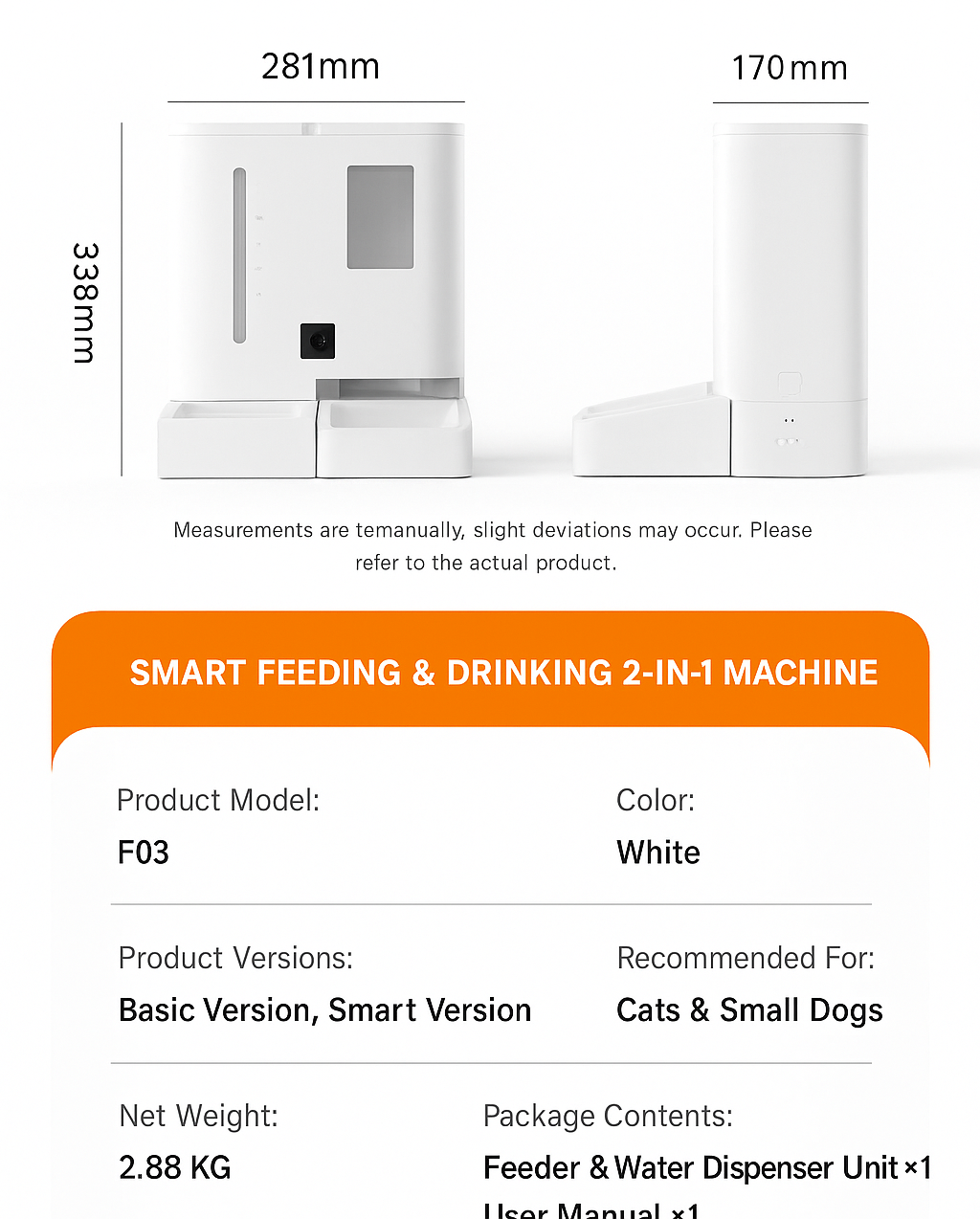 Smart 2-in-1 Automatic Pet Feeder & Water Dispenser