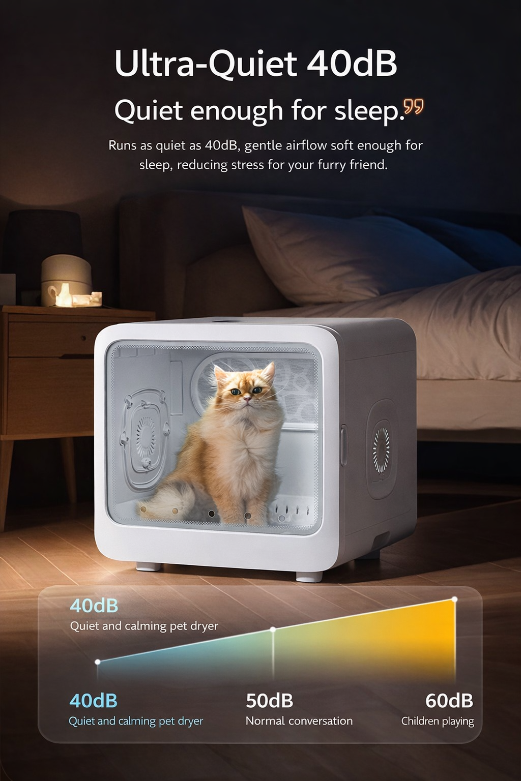 Smart Pet Drying Box 70L｜Quiet, Safe & Fully Automatic for Cats & Small Dogs
