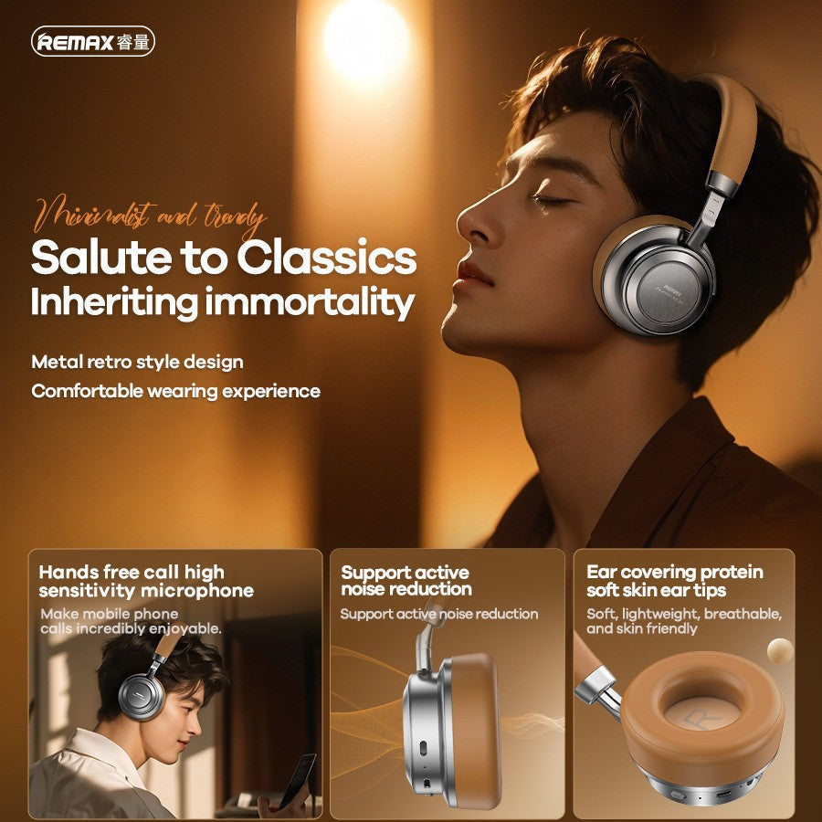 Metal ANC Wireless Over-Ear Bluetooth Headphones