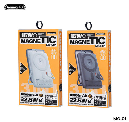 10000mAh Magnetic Wireless Power Bank with Built-in Stand & Fast Charging