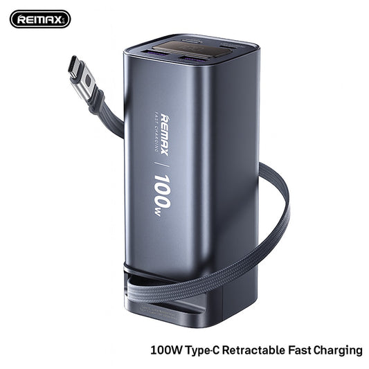 20000mAh 100W Smart Power Bank with Retractable Type-C Cable