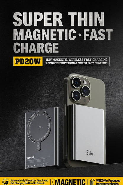 Ultra-Thin Magnetic Wireless Power Bank 5000mAh