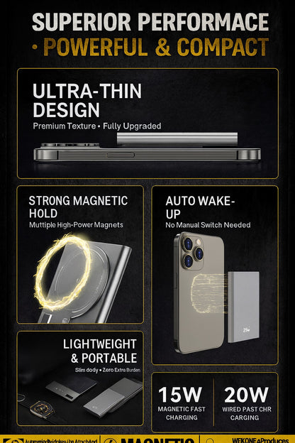 Ultra-Thin Magnetic Wireless Power Bank 5000mAh