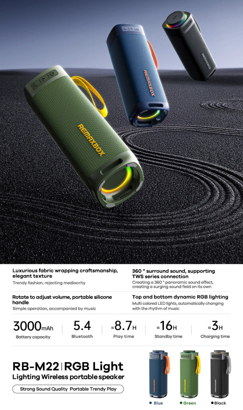 RGB Light Wireless Portable Bluetooth Speaker – High Sound Quality for Outdoor, Karaoke & Desktop Use