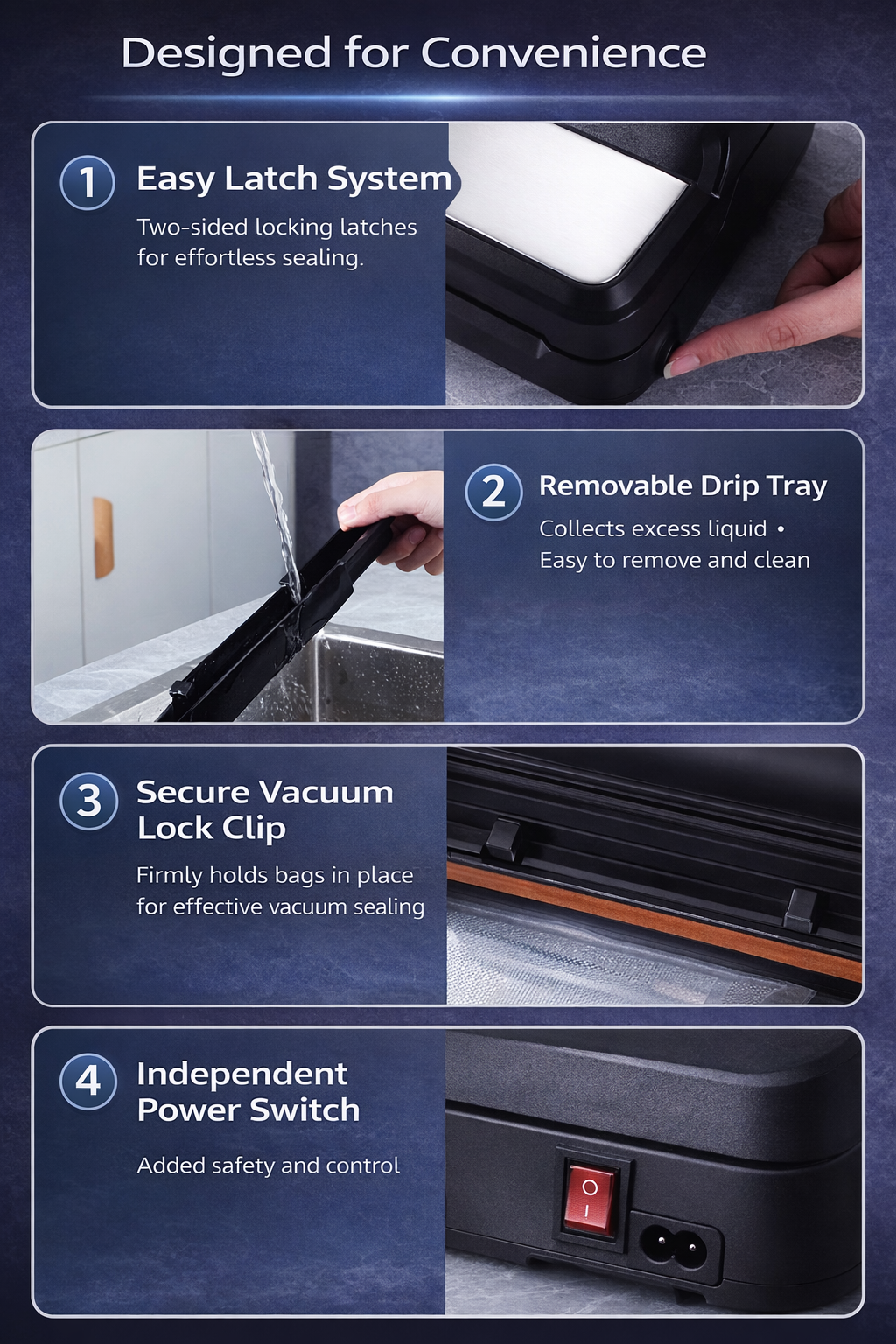 Automatic Vacuum Sealer Machine with Built-in Bag Roll | Dry & Moist Food Sealing