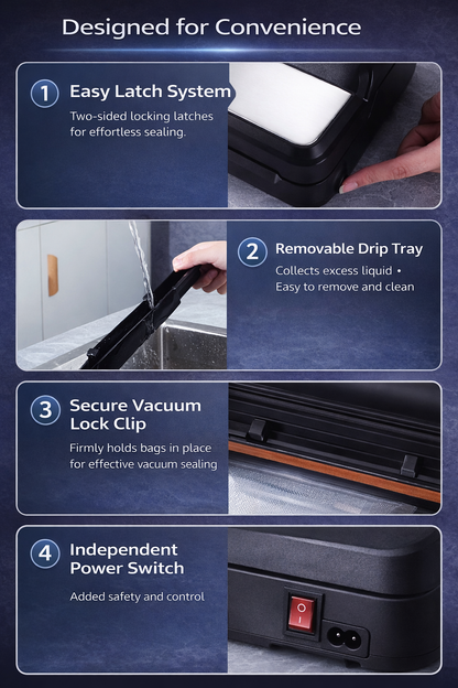 Automatic Vacuum Sealer Machine with Built-in Bag Roll | Dry & Moist Food Sealing