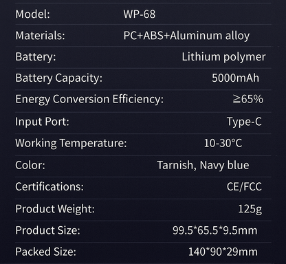 Ultra-Thin Magnetic Wireless Power Bank 5000mAh